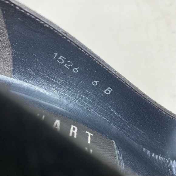 Stuart Weitzman black suede floral pumps - Picture 9 of 9